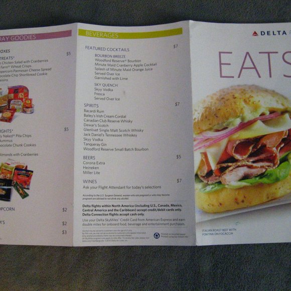 Delta Air Lines 2010 Airplane Menu - Picture 5 of 7